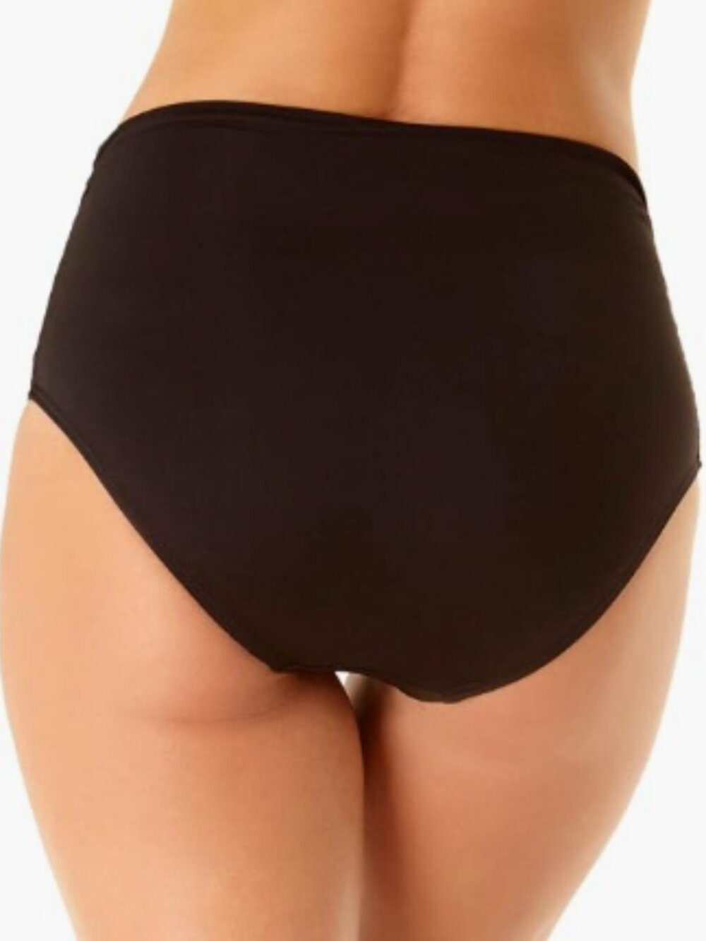 Anne Cole Women's Convertible High Waisted Foldover Bottom Black Size L  - 7553 - Picture 2 of 4